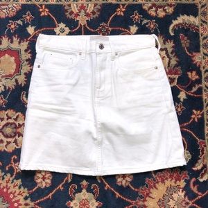 Everlane white denim skirt